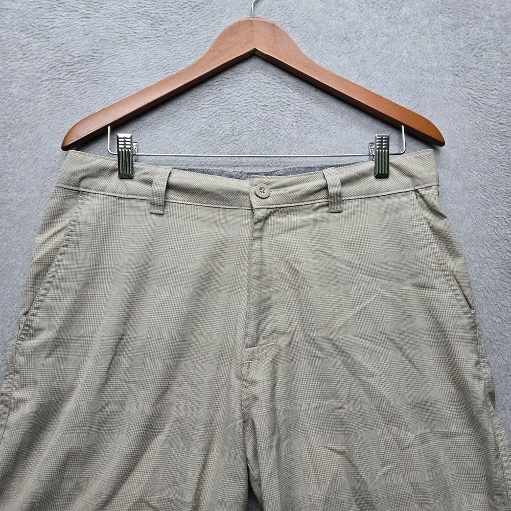 O'Neill Men Shorts 32 Khaki Embroidered Plaid Chino Button 10